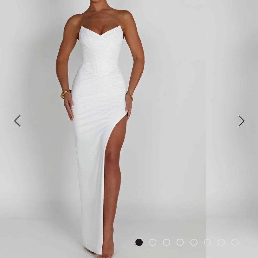 White strapless corset dress